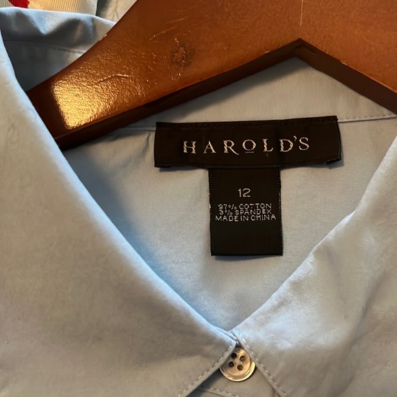 Harold’s light blue cotton button up shirt size 12 perfect condition - Picture 2 of 6